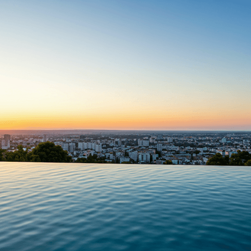 Scenic property view at sunset